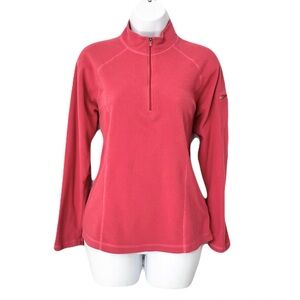 LL Bean Coral 1/4 Zip Fleece Pullover, Size S